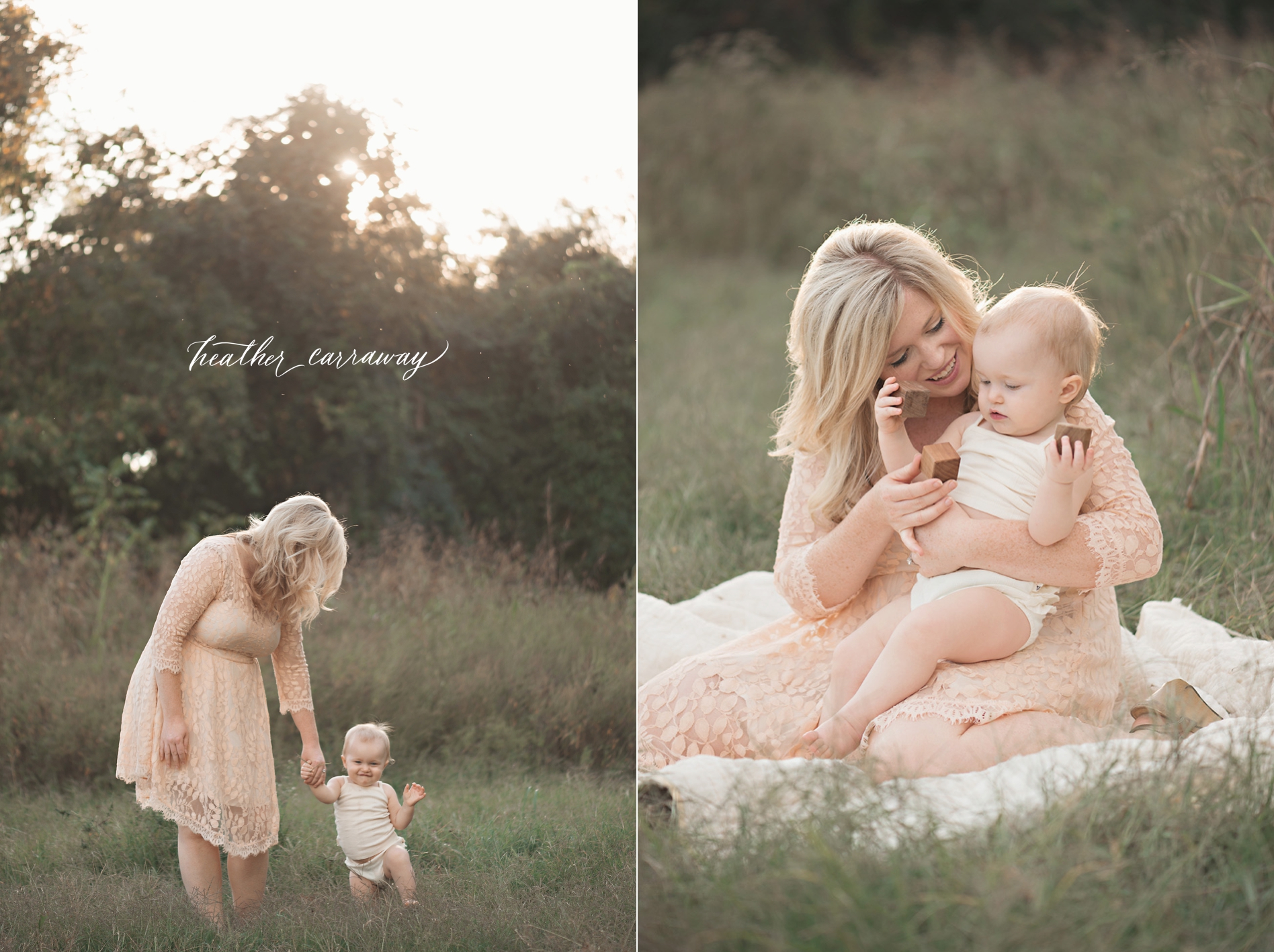 natural atlanta baby photographer, baby in field with sunrise, backlit photos in field