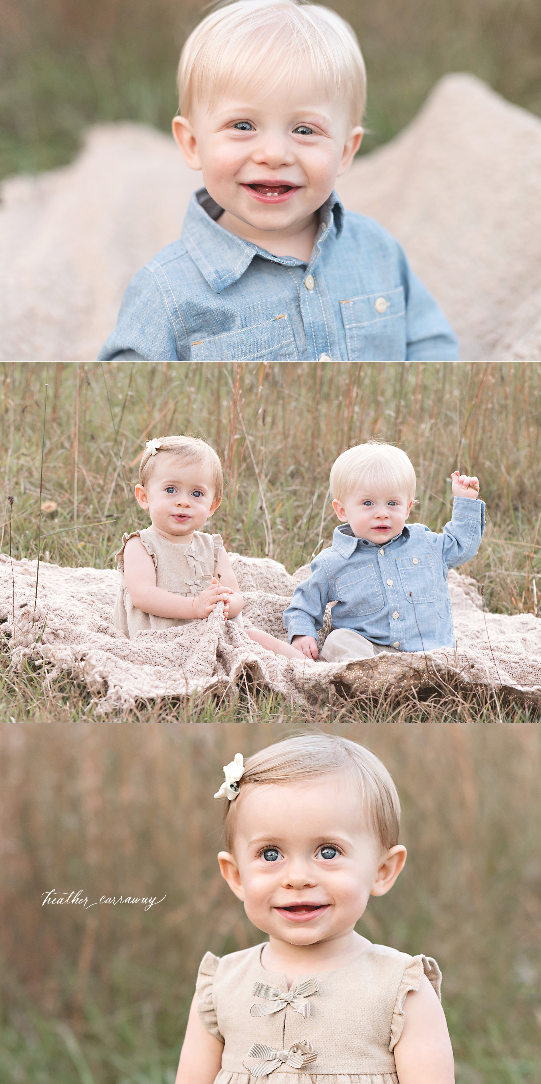 atlanta twin baby photographer- field pictures